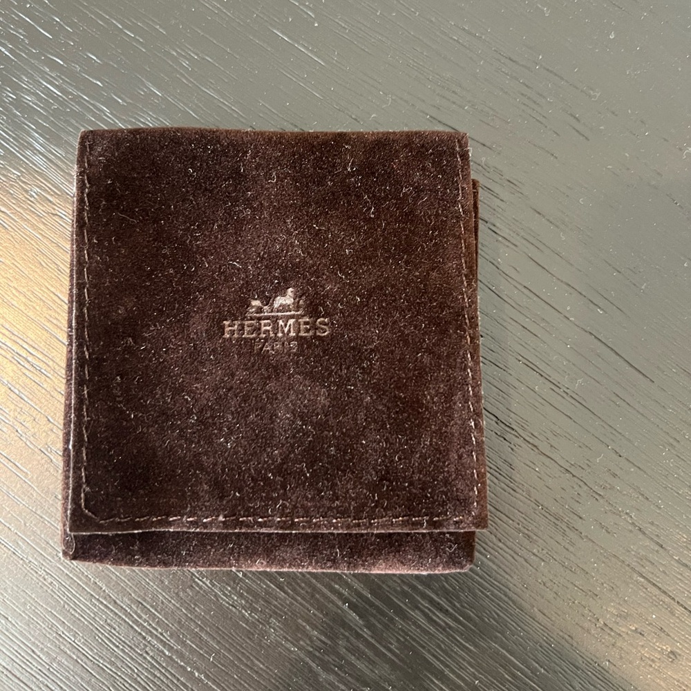 Hermes Brown Velvet Pouch